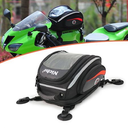 Wholesale Motorcycle Tank Bag convertible backpack - Motorcycle Tank Bag with 3-ways attachments, detachable and convert to a backpack, Expandable, Independent Map Window